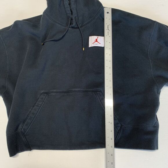 Jordan Hoodie Womens Crop L Black Loose Fit Pullover Sweater Sweatshirt - Picture 9 of 14